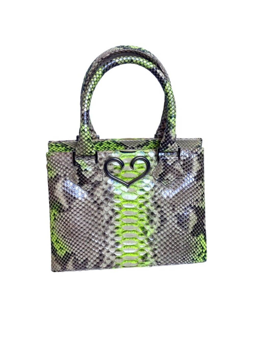 RAMIRO ENCIZO Petit Noor Yellow Neon Python Bag Snakeskin Handbag Mini Satchel
